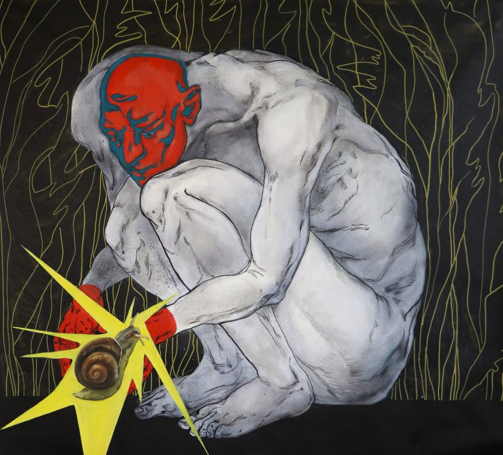 Home by Zhenia Machkovska, 100 × 110 cm