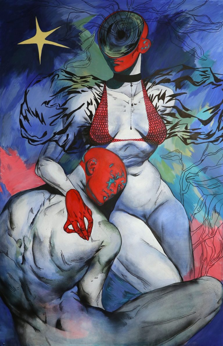 Blue Distance by Zhenia Machkovska, 145 × 95 cm