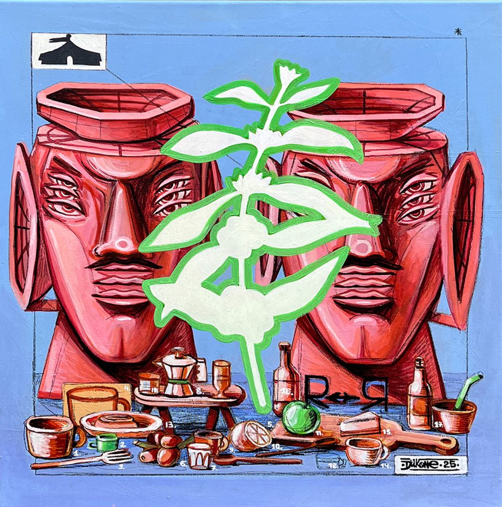 Coffee with Gemini by Vitalii Hrekh (Dilk), 80 × 80 cm