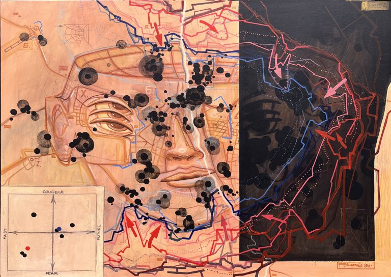 Coordinate Points by Vitalii Hrekh (Dilk), 80 × 110 cm