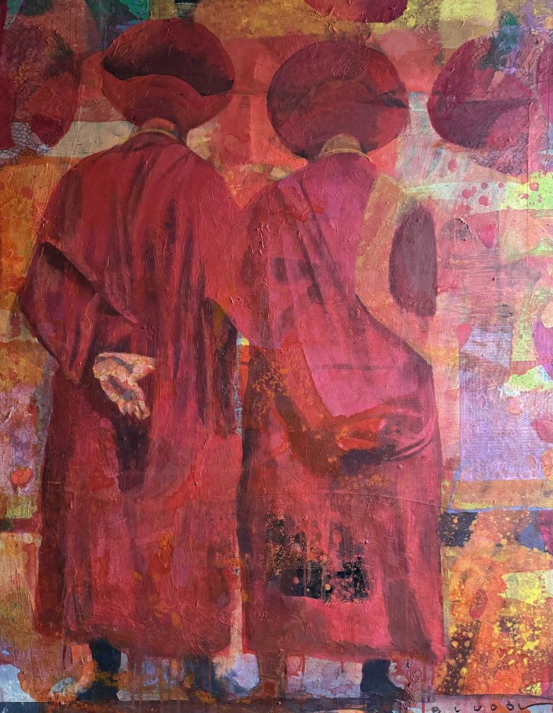 Monks by Andrii Bludov, 100 × 80 cm