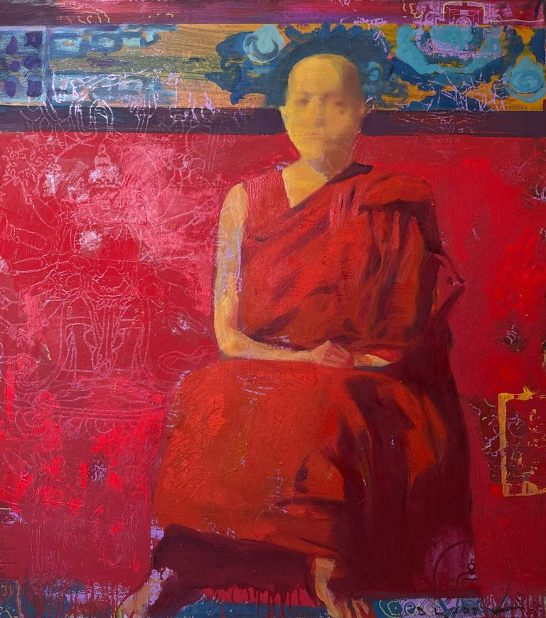Monks by Andrii Bludov, 100 × 90 cm