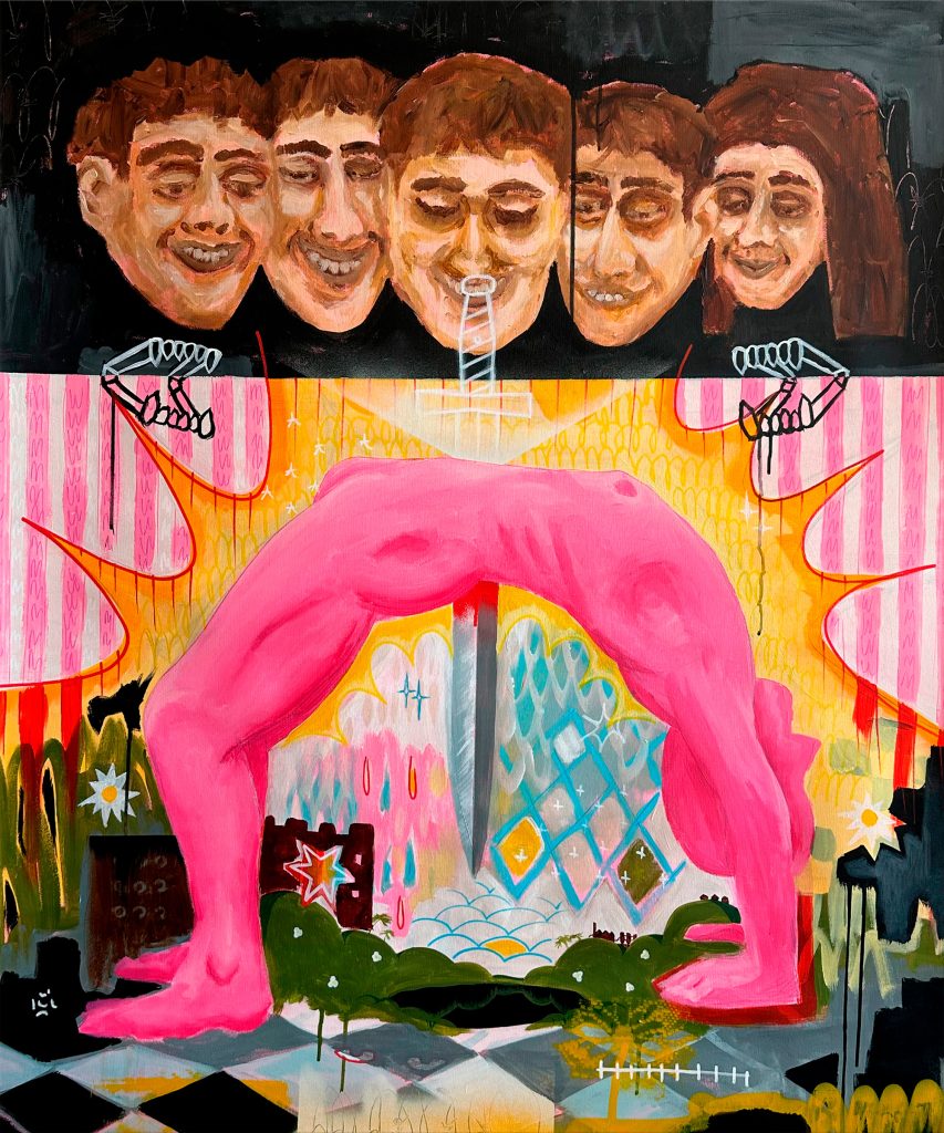 The Crowd Watches as One Bends by Dania Shulipa, 120 × 100 cm