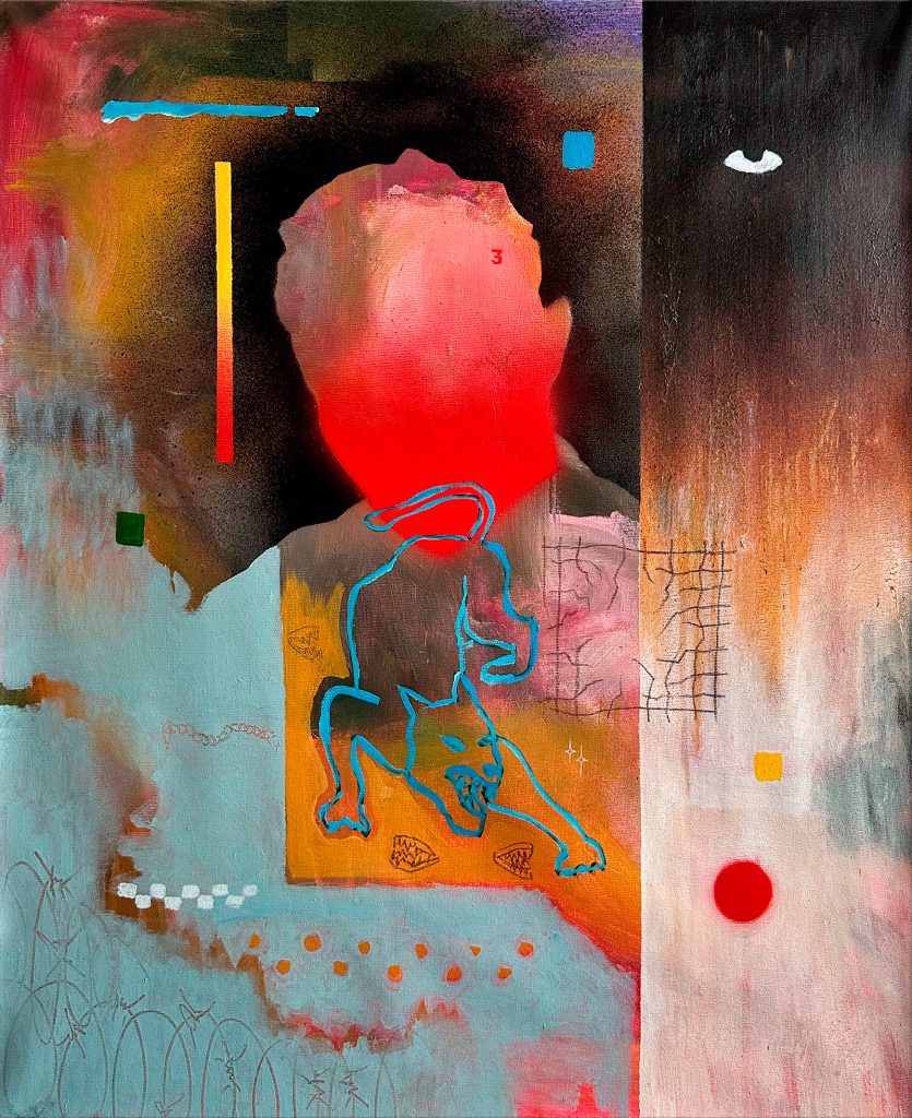 Cross the Line — Dania Shulipa, 65 × 55 cm