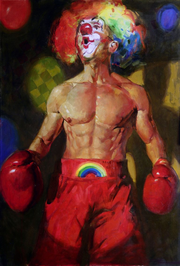 Червоний клоун — Потапенков Едуард, 150 × 100 см
