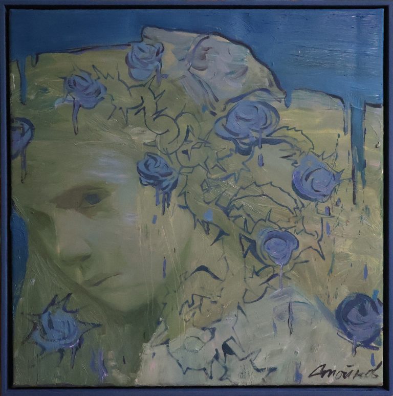 Сині рози — Стойков Стефан, 40 × 40 см
